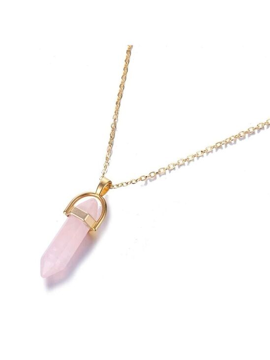 Jewelry - Hexagonal Column Quartz Pendant Necklace